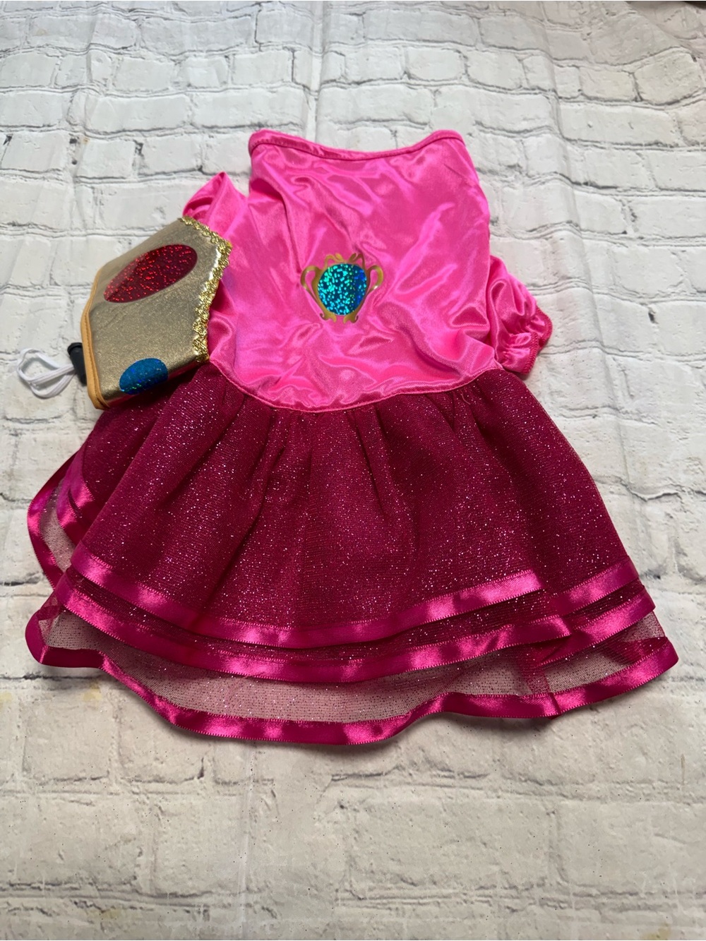 Pet Warrior Dog Princess Costume Dress with Crown.
